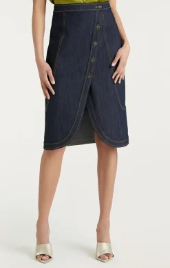 Cinq à Sept Acacia Skirt Indigo Sale