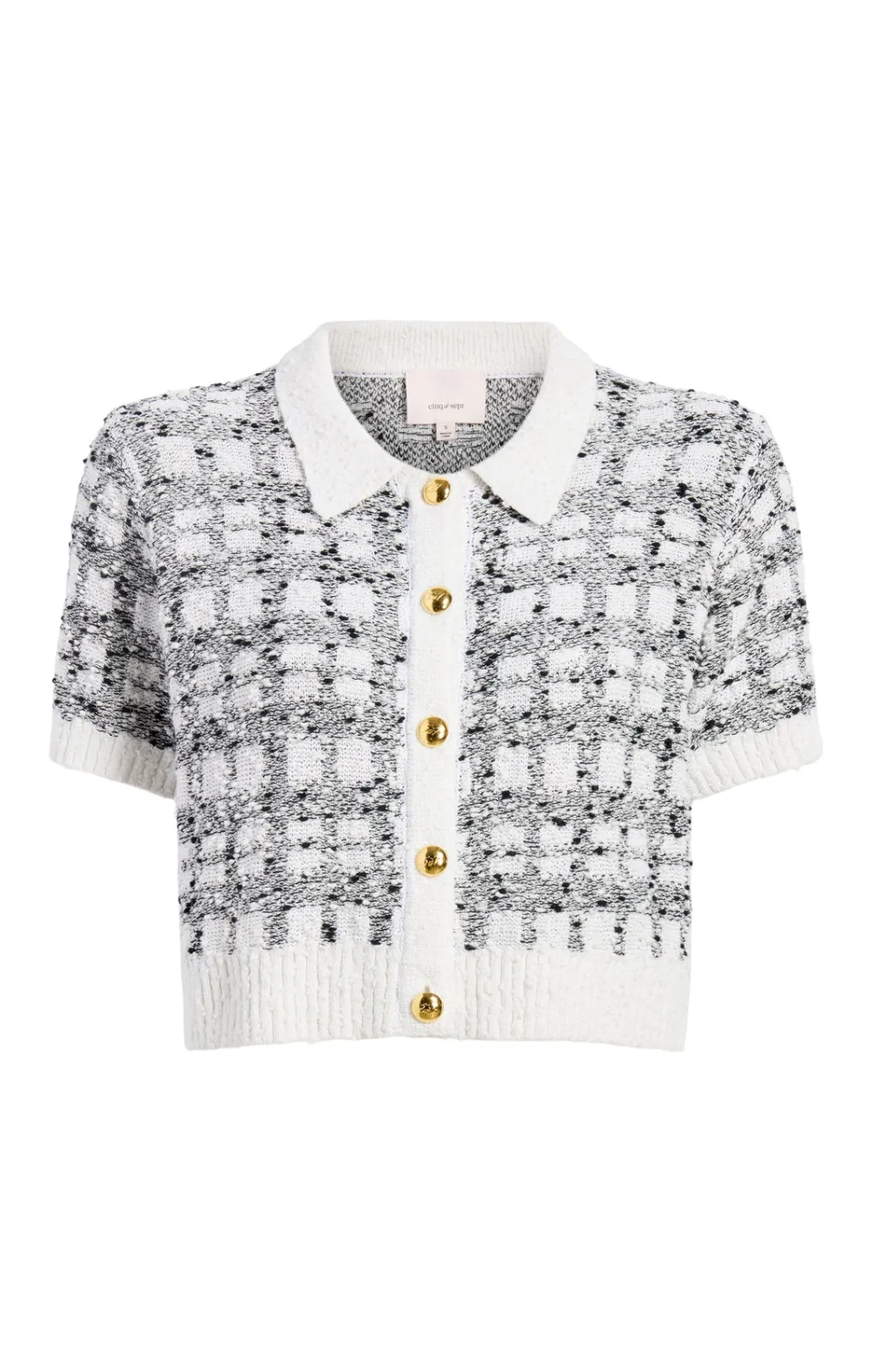 Cinq à Sept Adalee Cropped Cardigan Black/white Clearance
