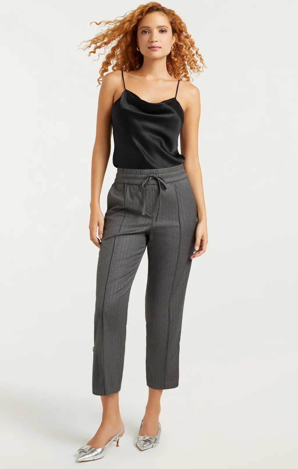 Cinq à Sept Adalie Pant LurexPinstripeCharcoal Online