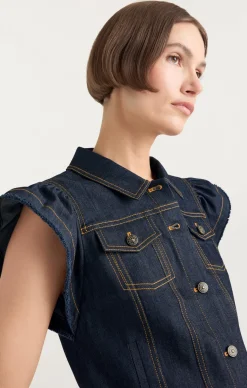 Cinq à Sept Adley Vest Indigo Discount
