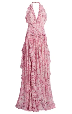 Cinq à Sept Agatha Gown VibrantPlumMulti New