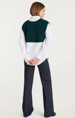 Cinq à Sept Alden Pullover GreenOnyx/White New