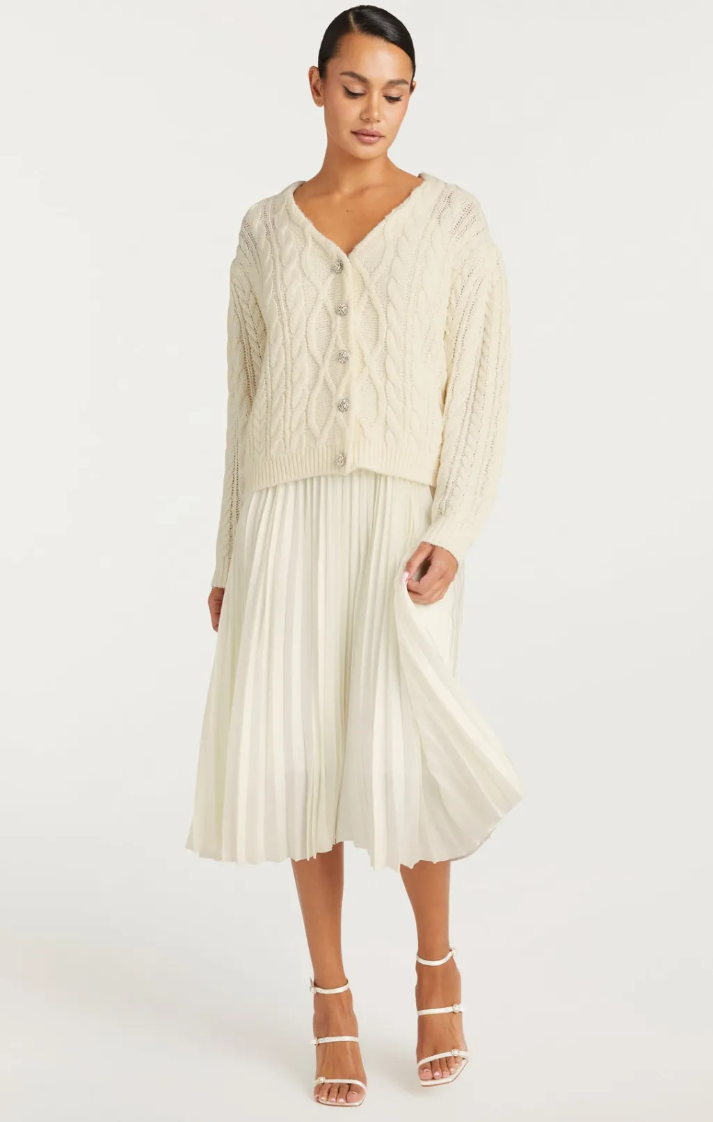 Cinq à Sept Amandine Cardigan Dress Ivory