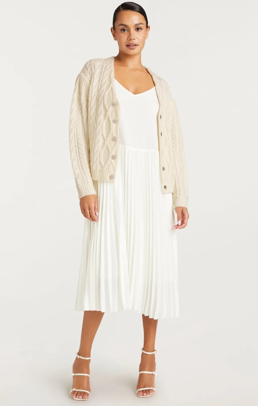 Cinq à Sept Amandine Cardigan Dress Ivory