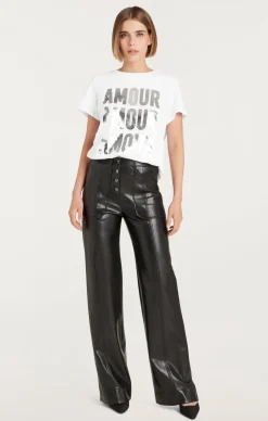 Cinq à Sept Amour Amour Amour Foiled Tee White/Silver New