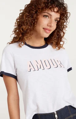 Cinq à Sept Amour Ringer Tee White Hot