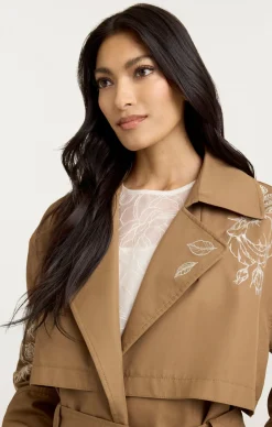 Cinq à Sept Astrid Trench Khaki/Silver New