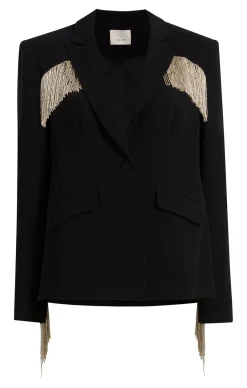 Cinq à Sept Beaded Fringe Ira Blazer Black Best