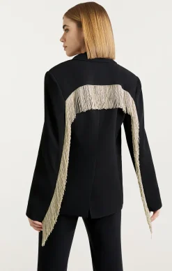 Cinq à Sept Beaded Fringe Ira Blazer Black Best