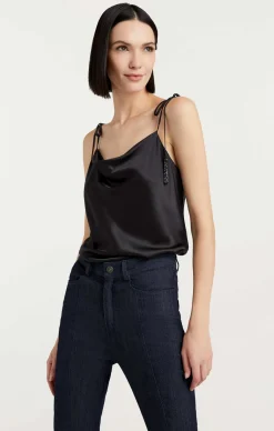 Cinq à Sept Beaded Tassel Marta Cami Black Outlet
