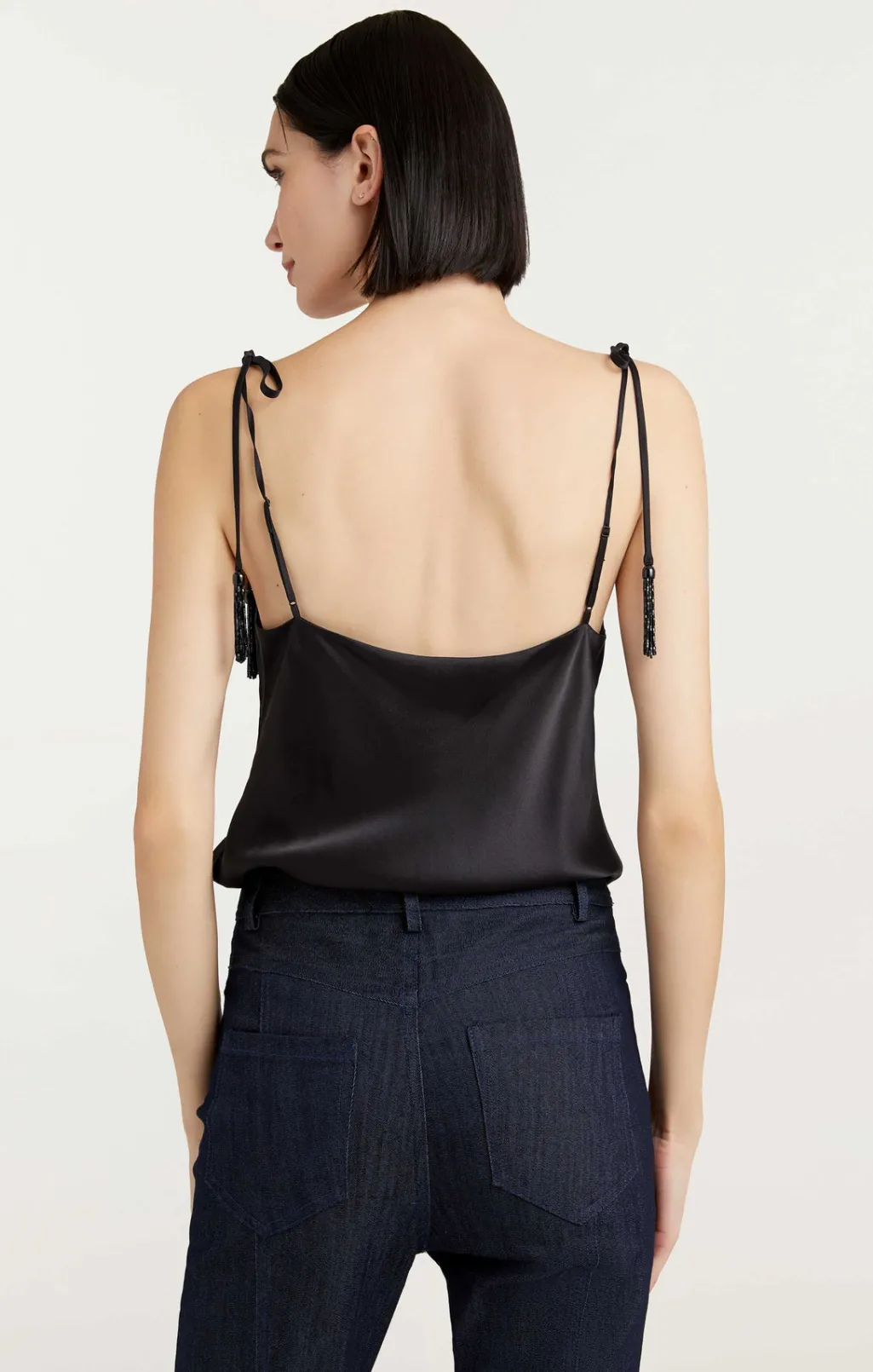 Cinq à Sept Beaded Tassel Marta Cami Black Outlet