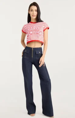 Cinq à Sept Becka Tee White/CherryTomato Sale