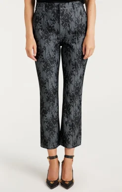 Cinq à Sept Bonded Lace Cropped Evelyn Pant LightIndigo/Black Discount