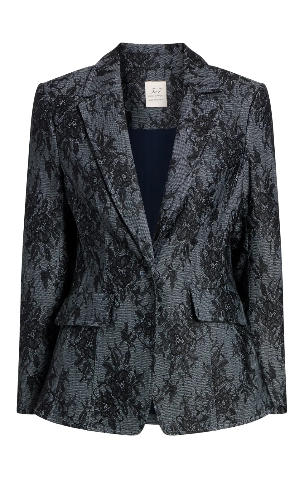 Cinq à Sept Bonded Lace Sallie Blazer LightIndigo/Black
