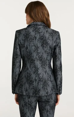 Cinq à Sept Bonded Lace Sallie Blazer LightIndigo/Black