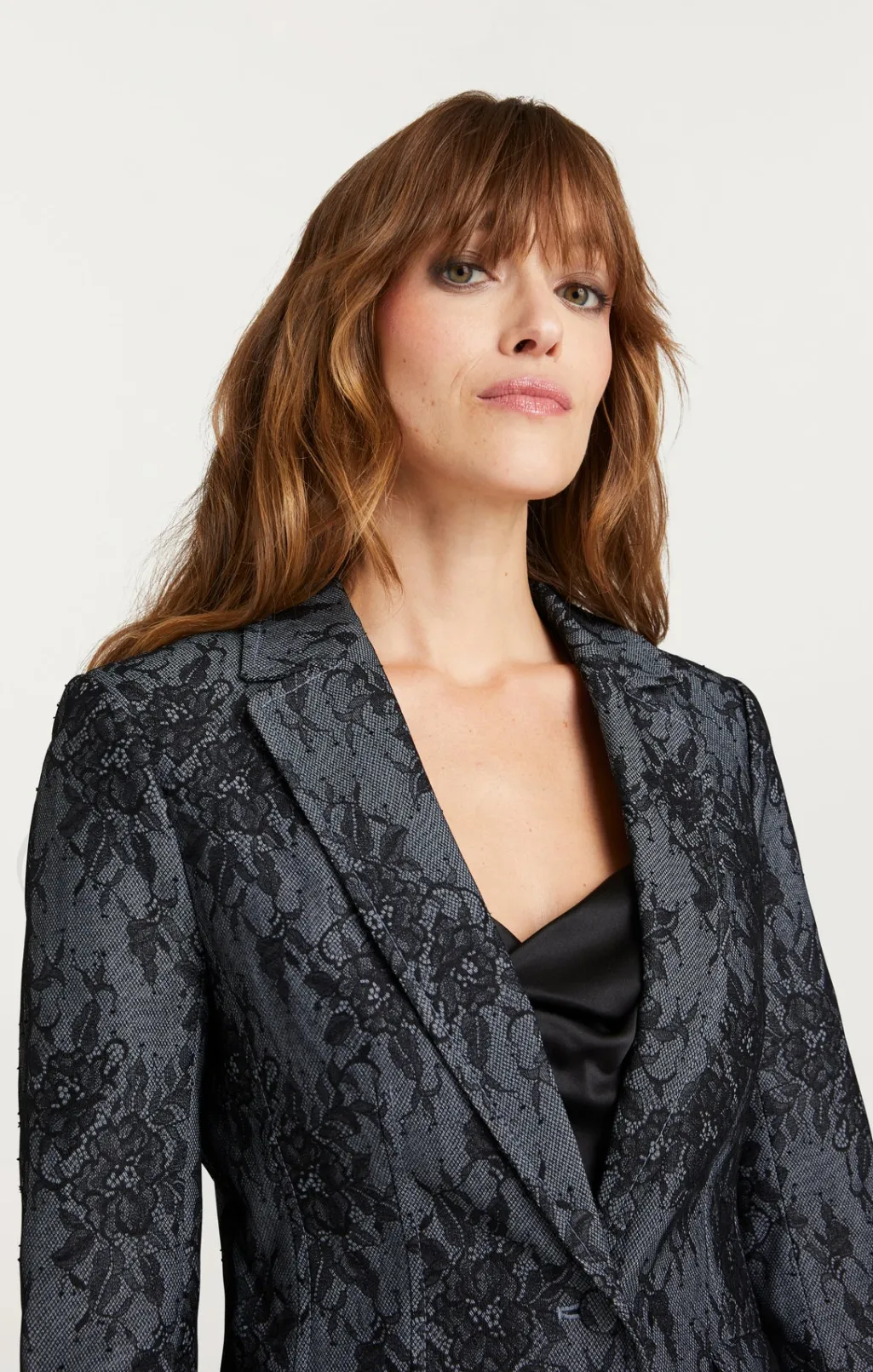 Cinq à Sept Bonded Lace Sallie Blazer LightIndigo/Black