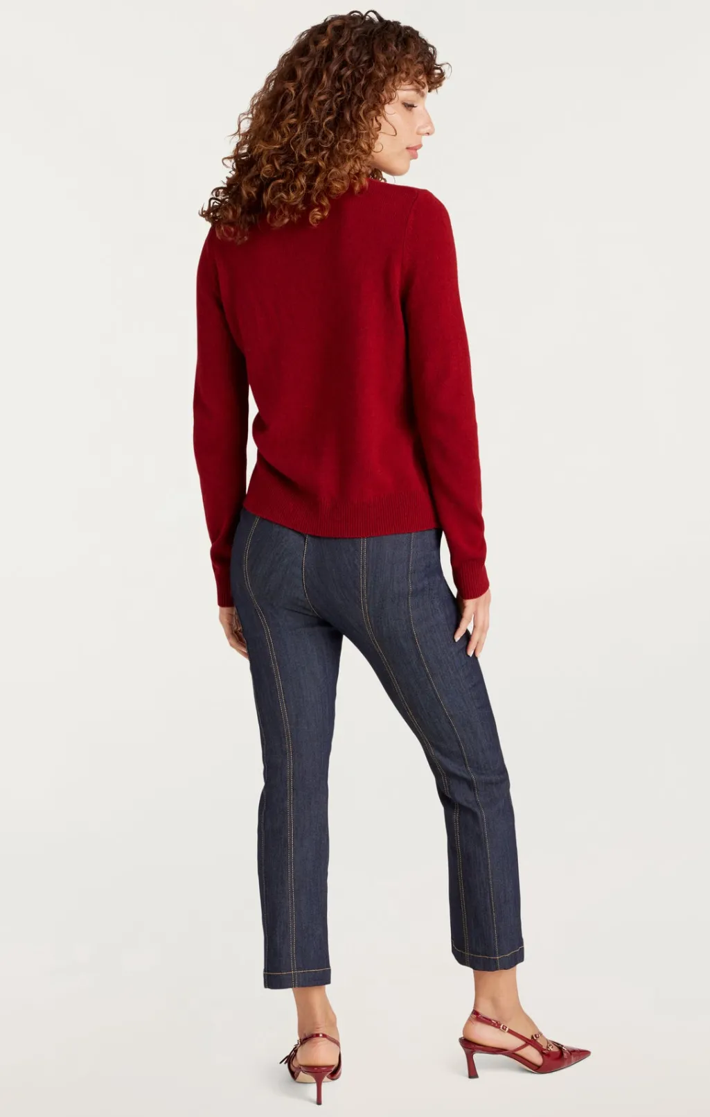 Cinq à Sept Bonjour Graphic Crewneck Sweater Rosewood/ivory Discount