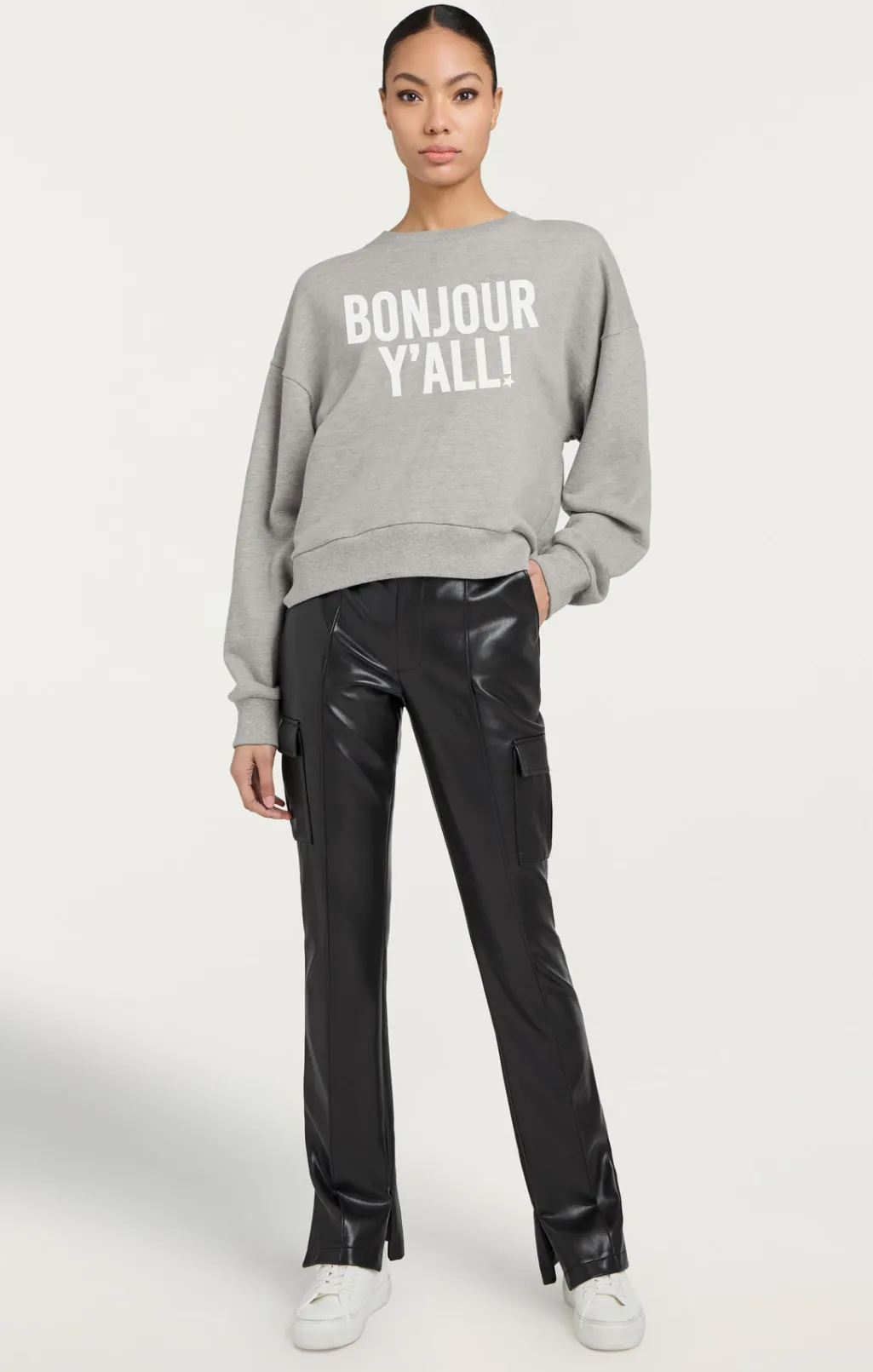 Cinq à Sept Bonjour Y'all Brandy Pullover HeatherGrey/white Discount