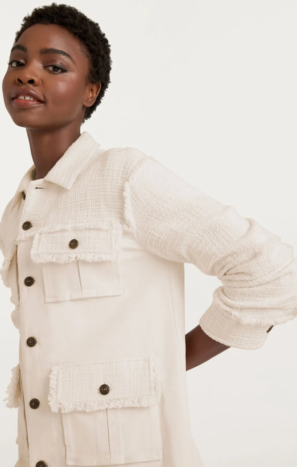 Cinq à Sept Boucle Combo Vera Jacket Gardenia Best