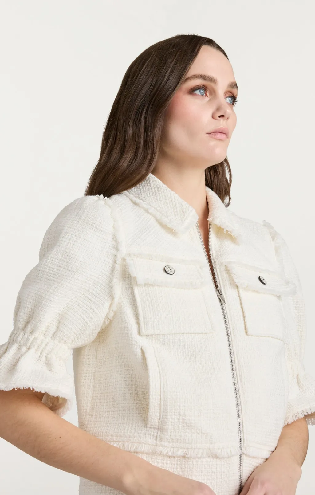Cinq à Sept Boucle Holly Jacket Gardenia Online