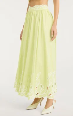 Cinq à Sept Bowen Skirt LimeKiss/White Hot