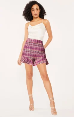 Cinq à Sept Boxweave Lexie Short PinkCandyMulti Discount