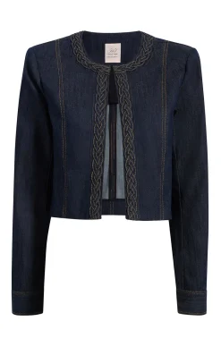 Cinq à Sept Braided Ayala Jacket Indigo Discount