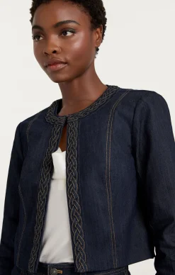 Cinq à Sept Braided Ayala Jacket Indigo Discount