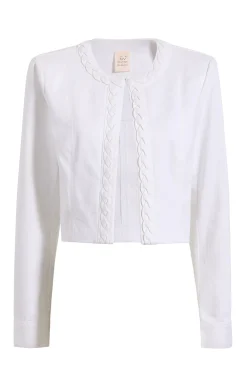 Cinq à Sept Braided Ayala Jacket White Clearance