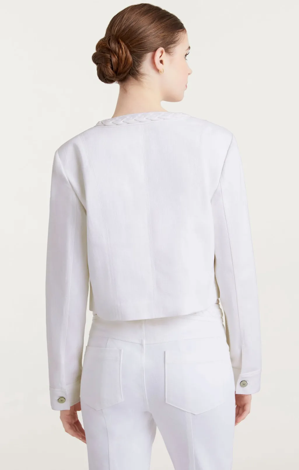 Cinq à Sept Braided Ayala Jacket White Clearance