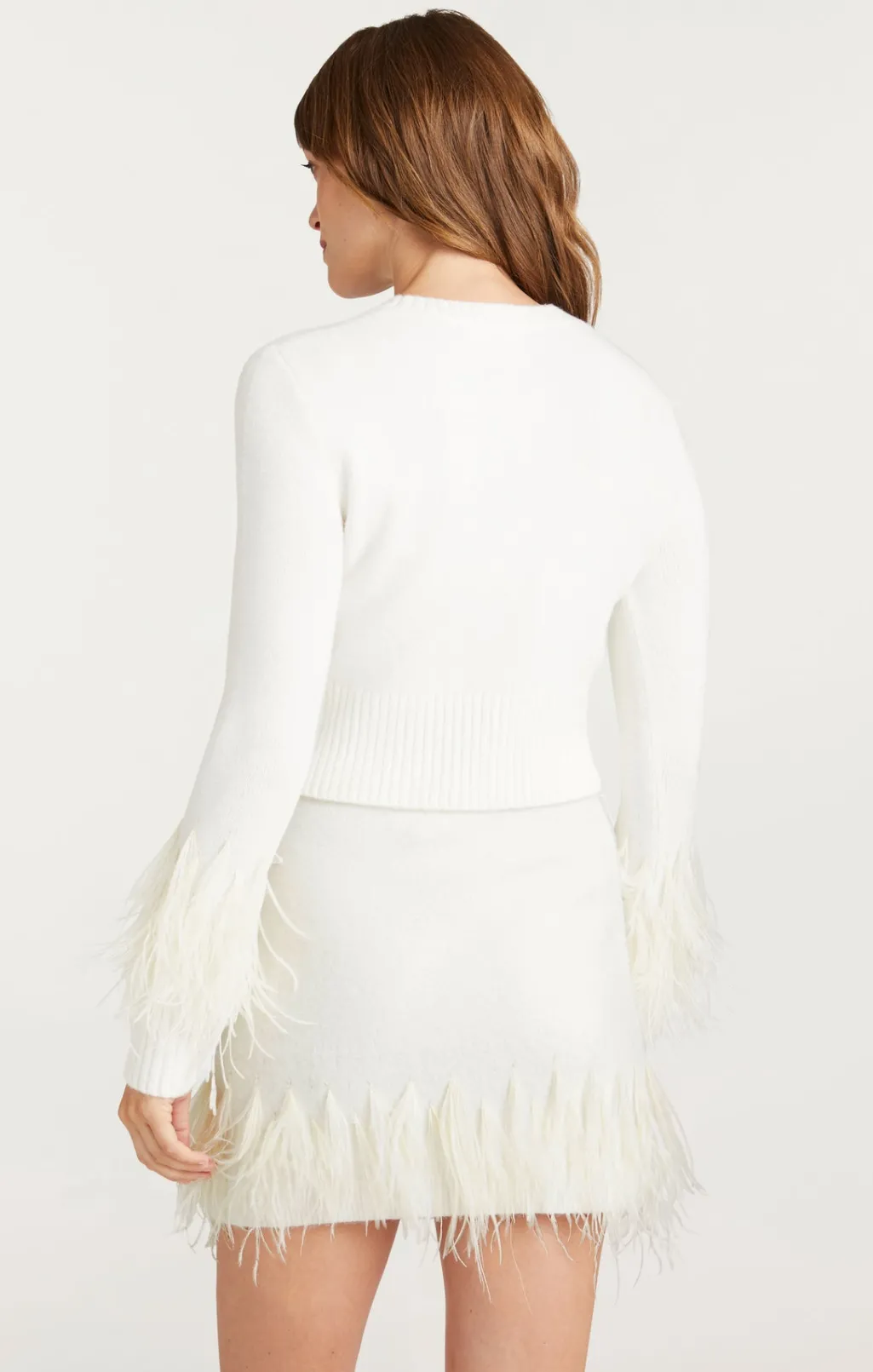 Cinq à Sept Briana Feather Crewneck Pullover Ivory Outlet
