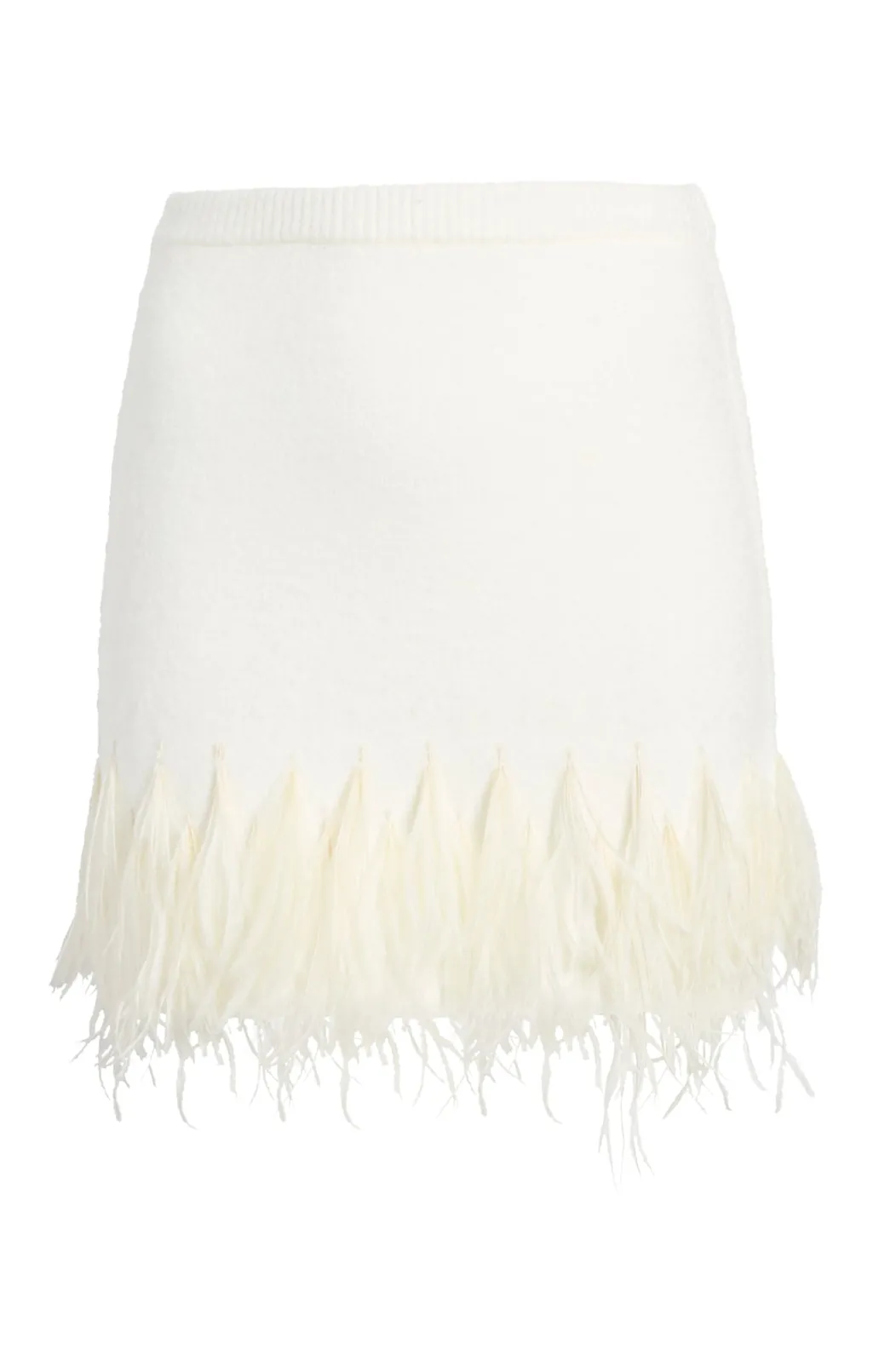 Cinq à Sept Briana Feather Mini Skirt Ivory Discount