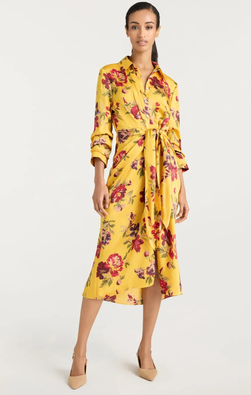 Cinq à Sept Brigitte Floral Jacey Dress DeepGoldMulti Outlet