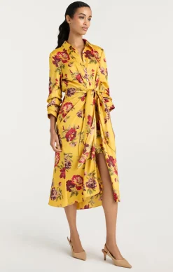 Cinq à Sept Brigitte Floral Jacey Dress DeepGoldMulti Outlet