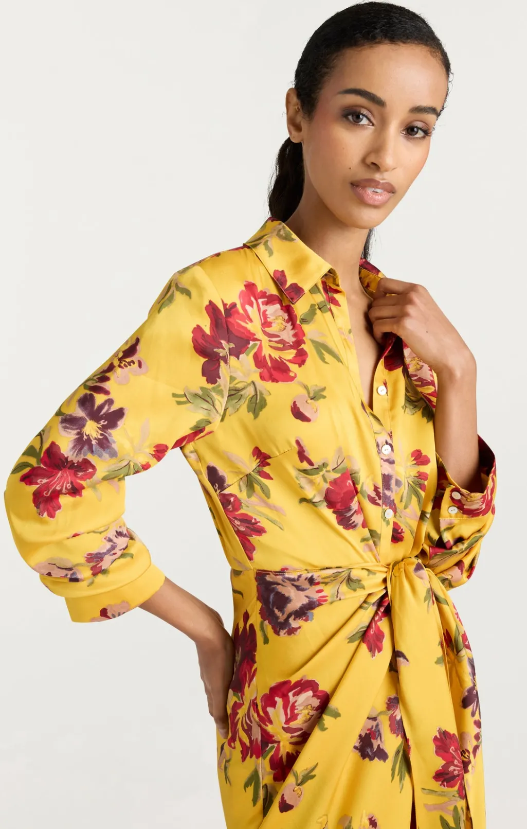 Cinq à Sept Brigitte Floral Jacey Dress DeepGoldMulti Outlet