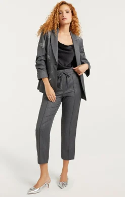 Cinq à Sept Butterflies Embroidered Joan Blazer LurexPinstripePinstripeCharcoal New