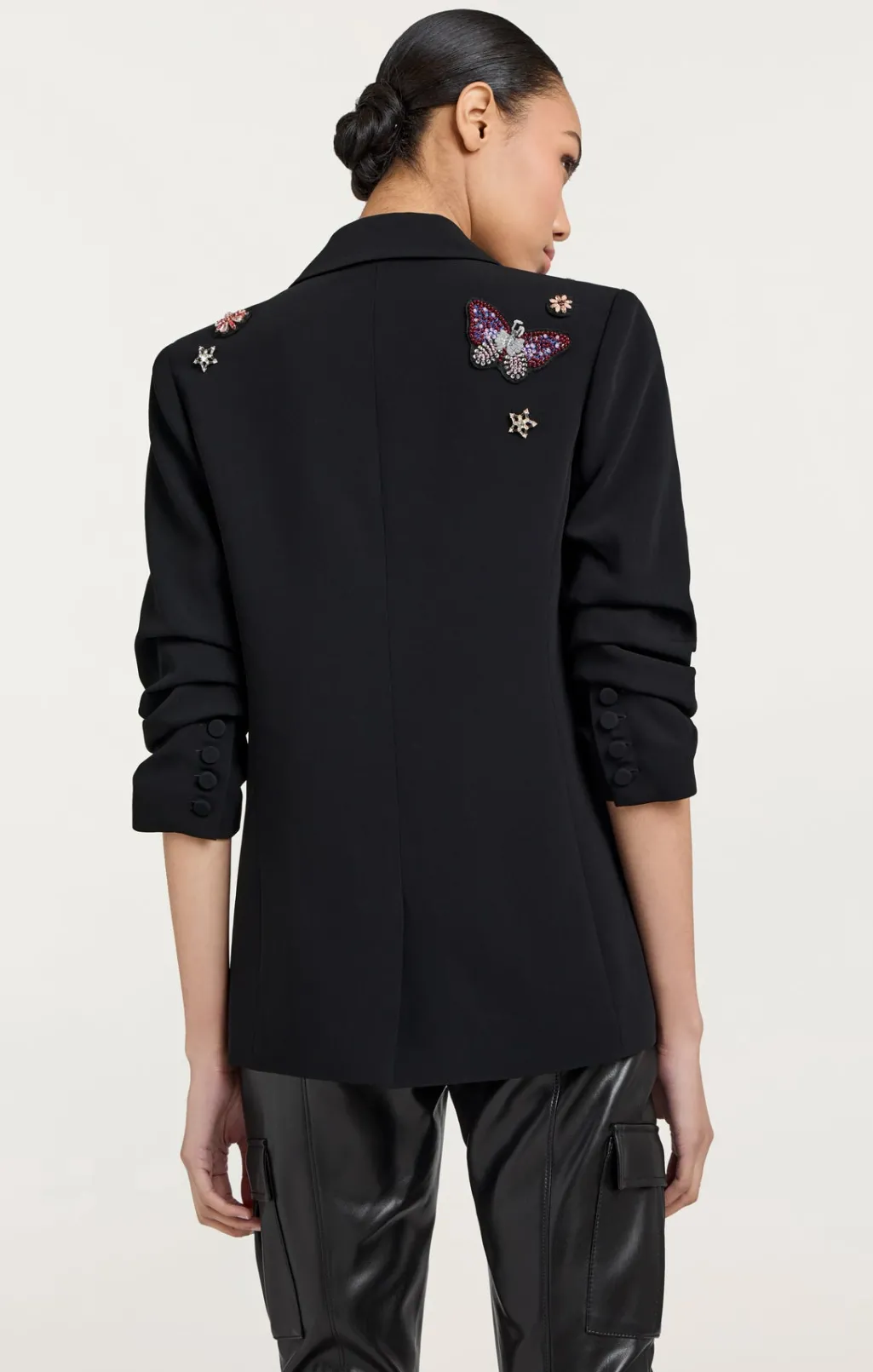 Cinq à Sept Butterfly Embellished Kylie Blazer BlackMulti New
