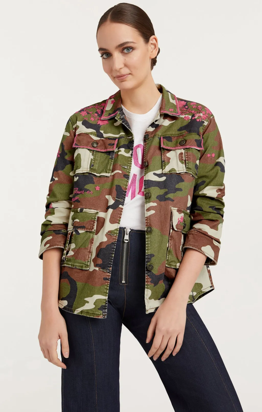 Cinq à Sept Camo Floral Vine Vera Jacket ClassicMulti New