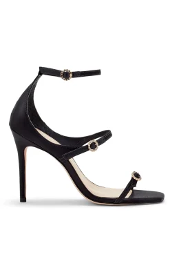 Cinq à Sept Celeste Satin Sandal Black Outlet