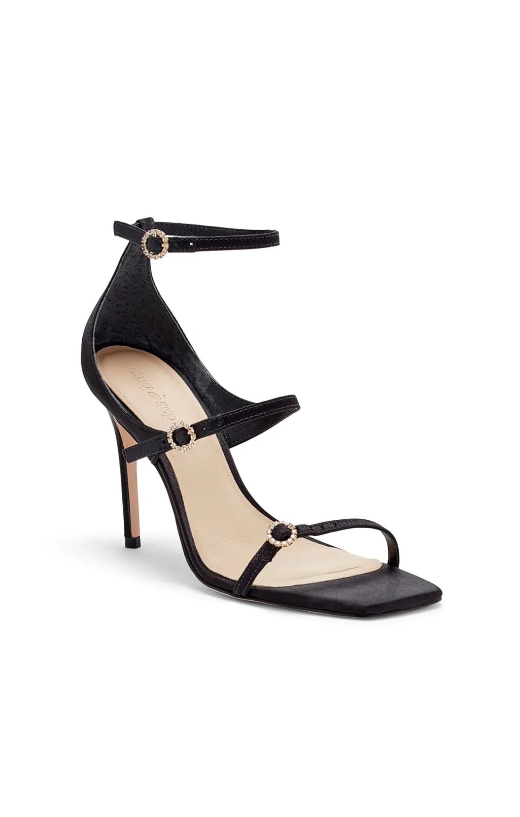 Cinq à Sept Celeste Satin Sandal Black Outlet