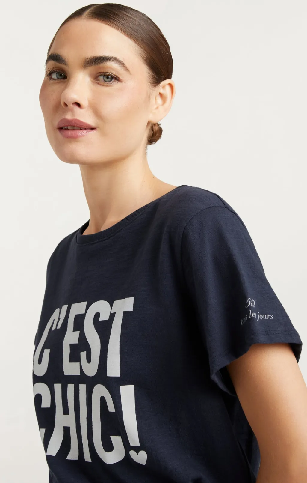 Cinq à Sept C'est Chic Tee Navy/White New