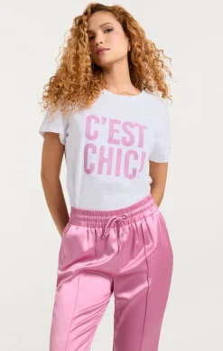 Cinq à Sept Cest Chic Tee White/Primrose Online
