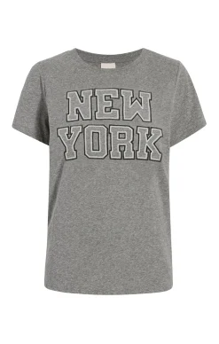 Cinq à Sept Chainstitch Paris New York Tee HeatherGrey/white Online