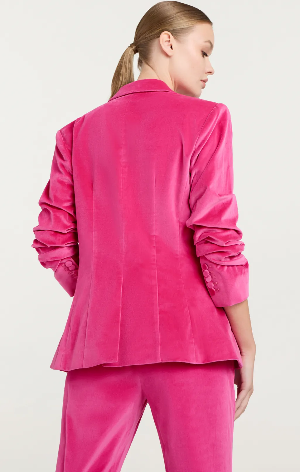 Cinq à Sept Chenille Velvet Scrunched Cheyenne Blazer PinkDahlia Discount