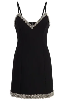 Cinq à Sept Chunky Bead Embellished Brea Dress Black Clearance