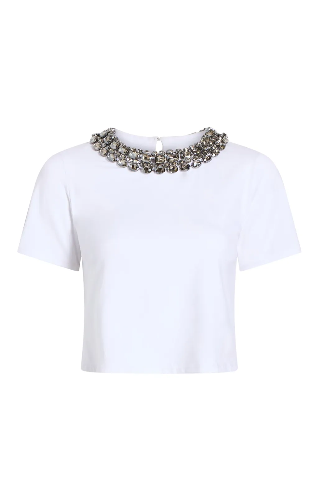 Cinq à Sept Chunky Necklace Shrunken Tee White Online