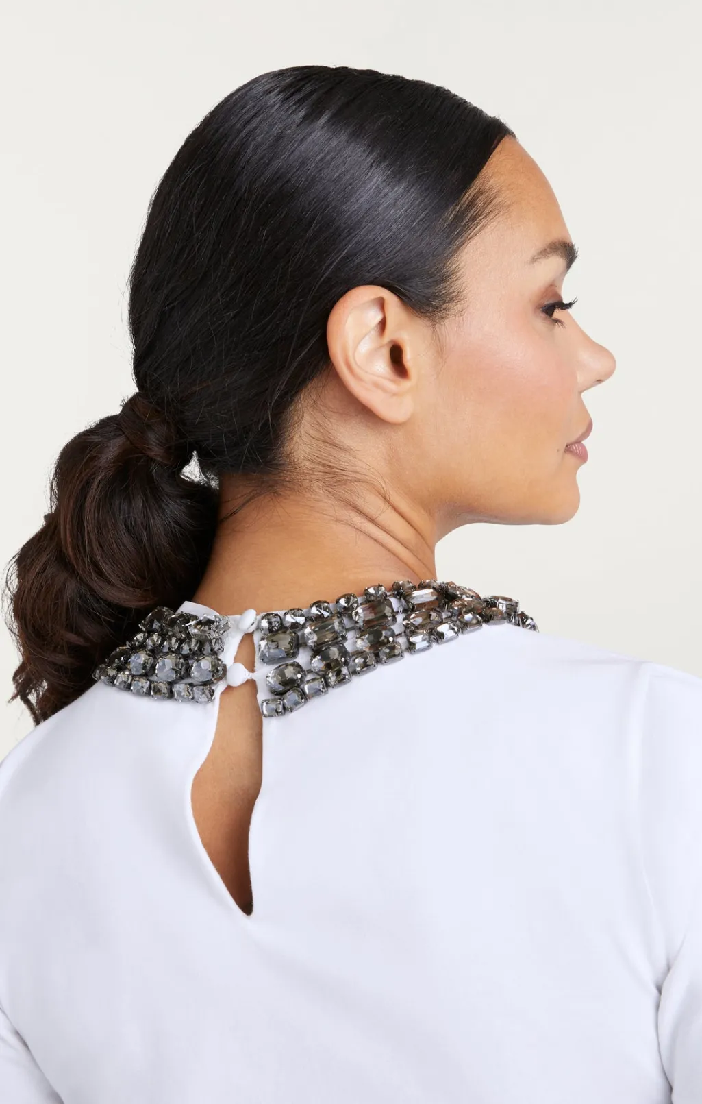 Cinq à Sept Chunky Necklace Shrunken Tee White Online