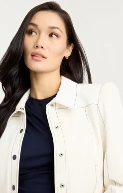 Cinq à Sept Ciara Jacket White/Navy Clearance