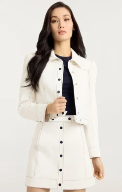 Cinq à Sept Ciara Skirt White/Navy Online