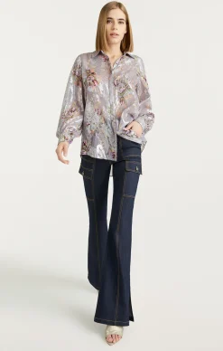 Cinq à Sept Claudette Floral Kandice Top GreyMulti Discount